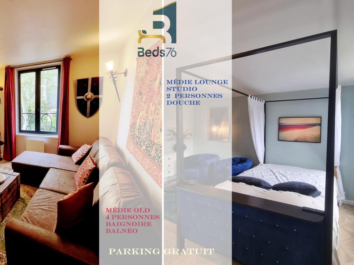 2 Appt Medielounge Ou Medieold, Parking Vue Magnifique Par Beds76 Руан Екстер'єр фото